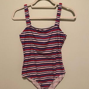 Red White and Blue Striped Body Suit